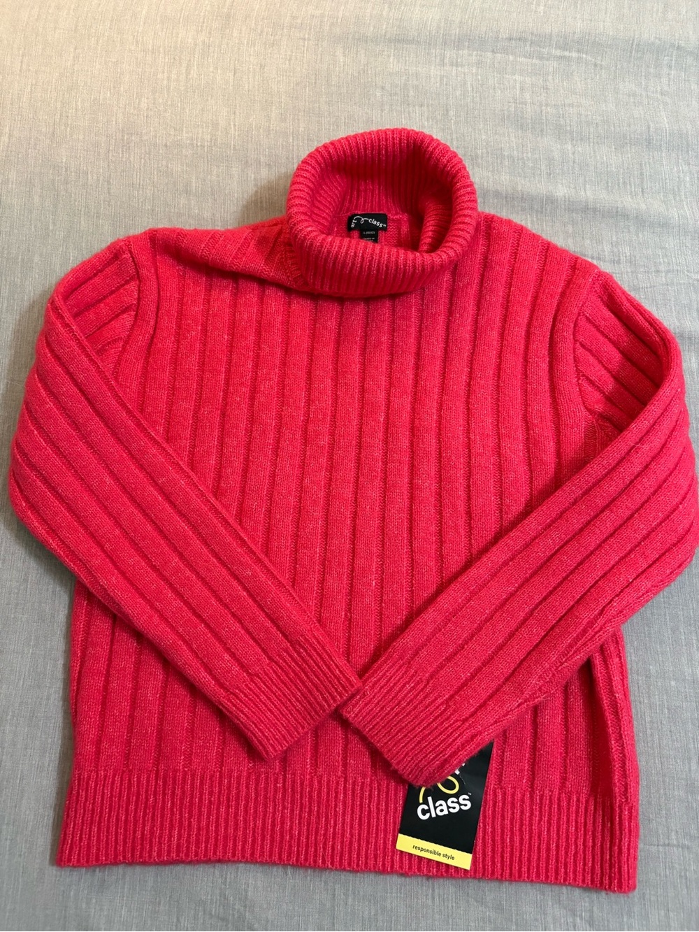 Red Ribbed Turtleneck Sweater for girls